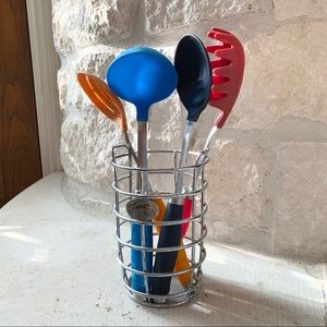 Fiesta Rare Utensils and Fiesta Holder Stainless Steel Red Blue Yellow Black